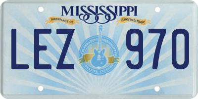 MS license plate LEZ970