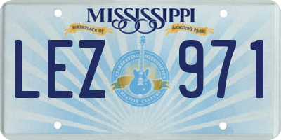 MS license plate LEZ971