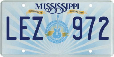 MS license plate LEZ972