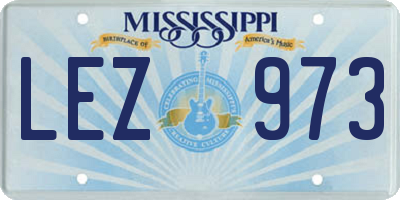 MS license plate LEZ973