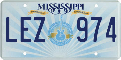 MS license plate LEZ974