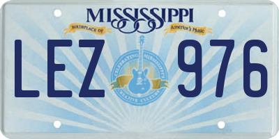 MS license plate LEZ976