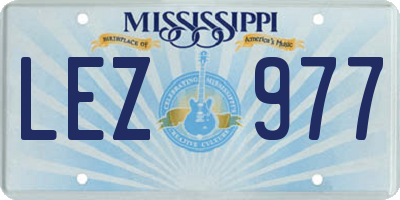 MS license plate LEZ977