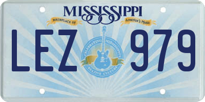 MS license plate LEZ979