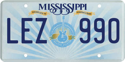 MS license plate LEZ990