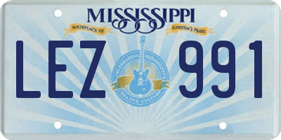 MS license plate LEZ991