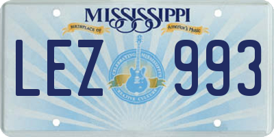 MS license plate LEZ993