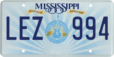 MS license plate LEZ994