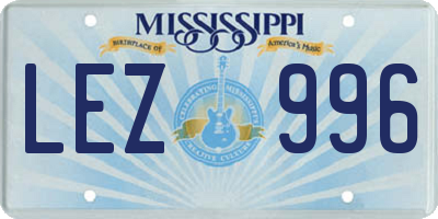 MS license plate LEZ996