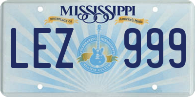 MS license plate LEZ999