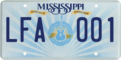 MS license plate LFA001