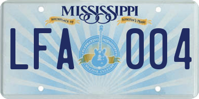 MS license plate LFA004