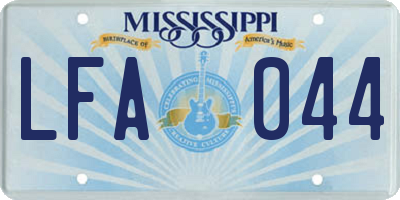 MS license plate LFA044