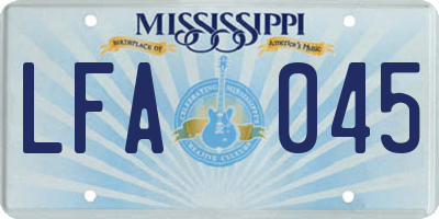MS license plate LFA045