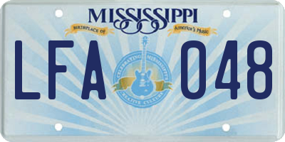 MS license plate LFA048