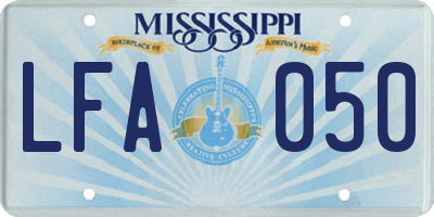 MS license plate LFA050