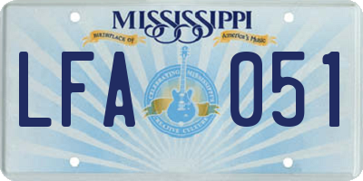 MS license plate LFA051