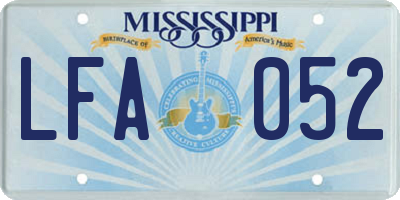 MS license plate LFA052