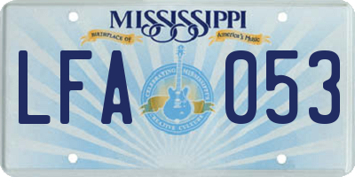 MS license plate LFA053