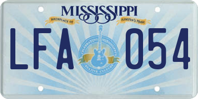 MS license plate LFA054
