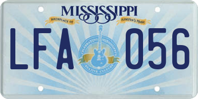MS license plate LFA056