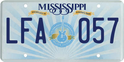 MS license plate LFA057