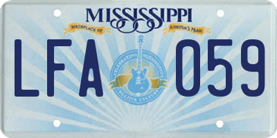 MS license plate LFA059