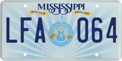 MS license plate LFA064