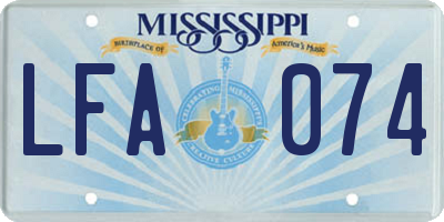 MS license plate LFA074