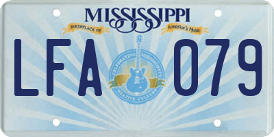 MS license plate LFA079