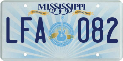 MS license plate LFA082