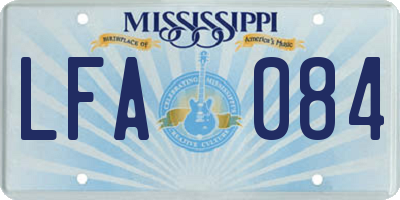 MS license plate LFA084