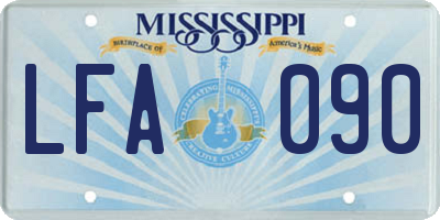 MS license plate LFA090