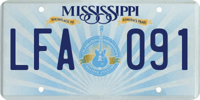 MS license plate LFA091