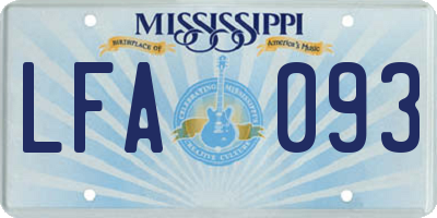 MS license plate LFA093