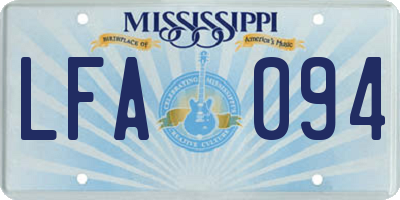 MS license plate LFA094