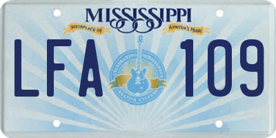 MS license plate LFA109
