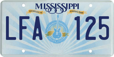 MS license plate LFA125