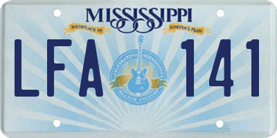 MS license plate LFA141