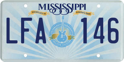MS license plate LFA146