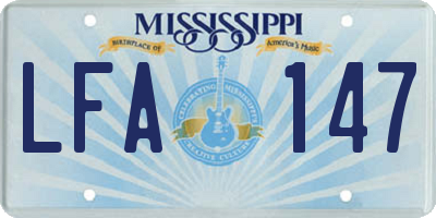 MS license plate LFA147