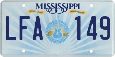 MS license plate LFA149