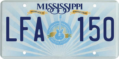MS license plate LFA150