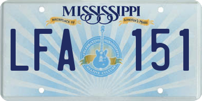 MS license plate LFA151