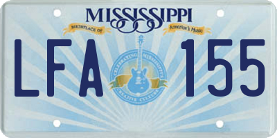 MS license plate LFA155