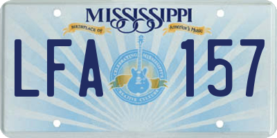 MS license plate LFA157