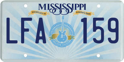 MS license plate LFA159