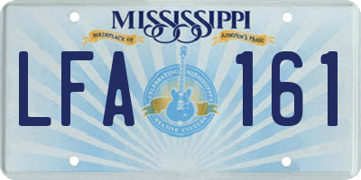 MS license plate LFA161