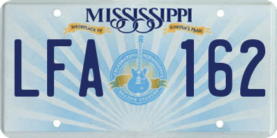 MS license plate LFA162