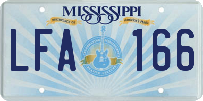 MS license plate LFA166